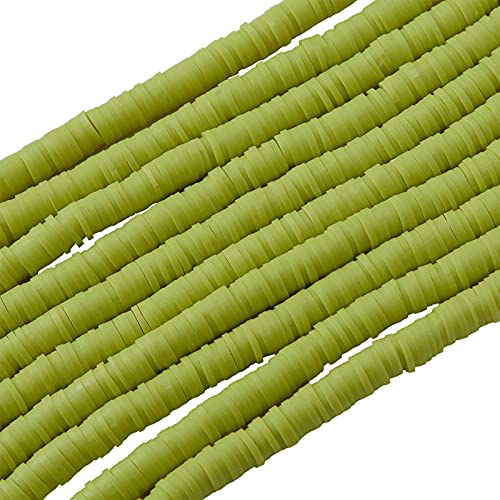 BEEFLYING 3800 Stück Scheibe Flache Runde Polymer-Ton-Perlen Für Die Herstellung von Armbändern Halsketten-Ohrring-Lose Abstandshalter Heishi-Perlen Für DIY Handwerk (4 mm), Gold) von BEEFLYING