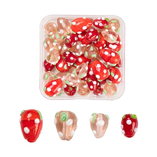 BEEFLYING 40 Stück Erdbeerperlen Handgefertigte Lampwork-Glas-Erdbeerperlen Lose Abstandshalter-Fruchtperlen Für Armbänder, Halsketten, Ohrringe, Schmuckherstellung, DIY-Bastelarbeiten BEEFLYING 40 Stück Erdbeerperlen Handgefertigte Lampwork-Glas-Erdbeerperlen Lose Abstandshalter-Fruchtperlen Für Armbänder, Halsketten, Ohrringe, Schmuckherstellung, DIY-Bastelarbeiten von BEEFLYING