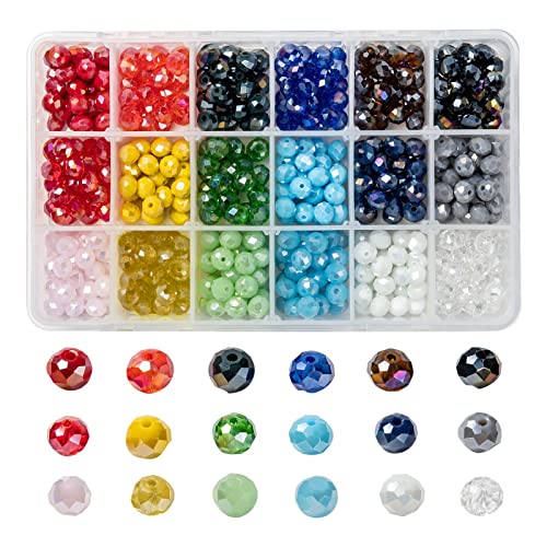 BEEFLYING 540 stücke 18 Farben Galvanisieren Glasperlen Opaque Einfarbig Pony Perlen Rondelle Spacer Perlen Für Armband Halskette Schmuckherstellung Zubehör von BEEFLYING