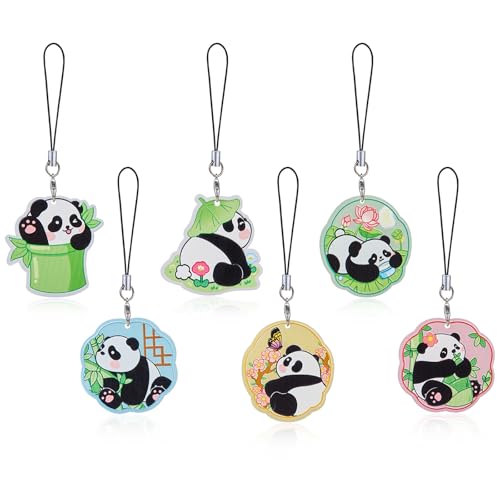 BEEFLYING 6 STK. Handy Anhänger Ästhetik Y2K Niedliche Acryl Panda Charme Bänder Handy Anhänger Zubehör für Tasche Schlüsselanhänger Kamera Geldbörse BEEFLYING 6 STK. Handy Anhänger Ästhetik Y2K Niedliche Acryl Panda Charme Bänder Handy Anhänger Zubehör für Tasche Schlüsselanhänger Kamera Geldbörse von BEEFLYING