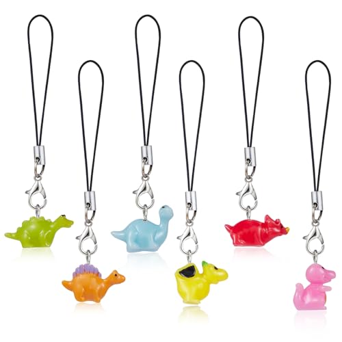BEEFLYING 6 STK. Handy Anhänger Ästhetik Y2K Niedliche Harz Dinosaurier Anhänger Bänder Handy Anhänger Zubehör für Tasche Schlüsselanhänger Kamera Geldbörse BEEFLYING 6 STK. Handy Anhänger Ästhetik Y2K Niedliche Harz Dinosaurier Anhänger Bänder Handy Anhänger Zubehör für Tasche Schlüsselanhänger Kamera Geldbörse von BEEFLYING