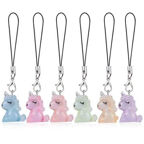 BEEFLYING 6 STK. Handy Anhänger Ästhetik Y2K Niedliche Leuchtende Harz Einhorn Anhänger Bänder Handy Anhänger Zubehör für Tasche Schlüsselanhänger Kamera Geldbörse BEEFLYING 6 STK. Handy Anhänger Ästhetik Y2K Niedliche Leuchtende Harz Einhorn Anhänger Bänder Handy Anhänger Zubehör für Tasche Schlüsselanhänger Kamera Geldbörse von BEEFLYING