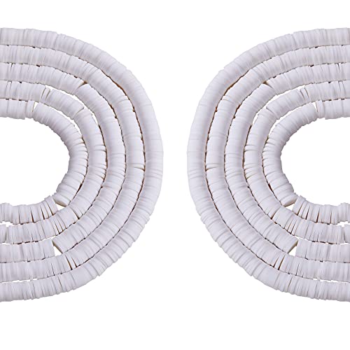 BEEFLYING 6mm Polymer-Ton Heishi Perlen Flach Runde Umweltfreundliche Abstandsperlen Für DIY Hawaiian Ohrringe Armbänder Halsketten Schmuckherstellung (10 Stränge) von BEEFLYING
