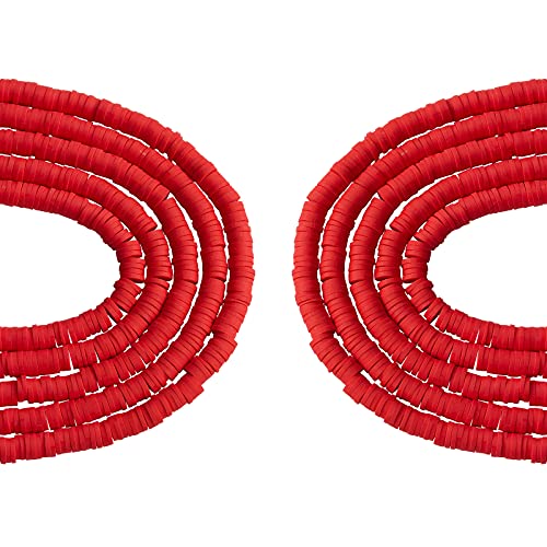 BEEFLYING 6mm Polymer-Ton Heishi Perlen Flach Runde Umweltfreundliche Abstandsperlen Für DIY Hawaiian Ohrringe Armbänder Halsketten Schmuckherstellung (10 Stränge) von BEEFLYING