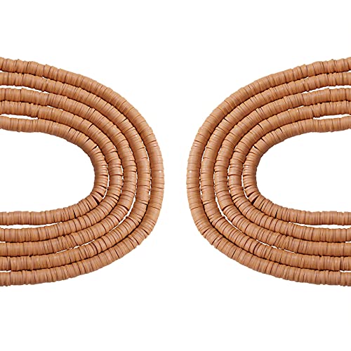 BEEFLYING 6mm Polymer-Ton Heishi Perlen Flach Runde Umweltfreundliche Abstandsperlen Für DIY Hawaiian Ohrringe Armbänder Halsketten Schmuckherstellung (10 Stränge) von BEEFLYING