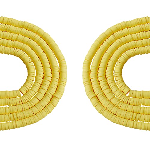 BEEFLYING 6mm Polymer-Ton Heishi Perlen Flach Runde Umweltfreundliche Abstandsperlen Für DIY Hawaiian Ohrringe Armbänder Halsketten Schmuckherstellung (10 Stränge) von BEEFLYING