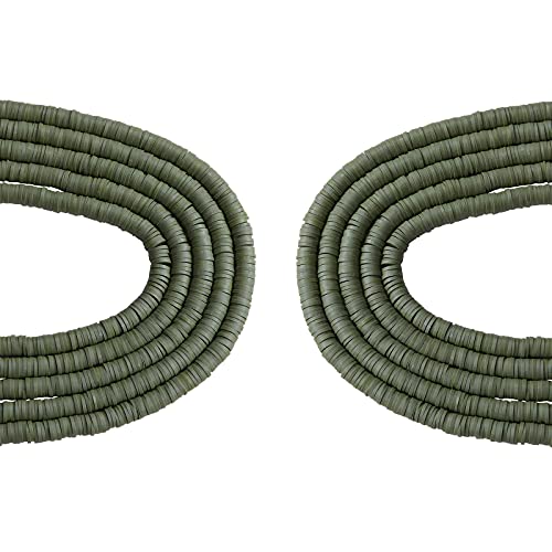 BEEFLYING 6mm Polymer-Ton Heishi Perlen Flach Runde Umweltfreundliche Abstandsperlen Für DIY Hawaiian Ohrringe Armbänder Halsketten Schmuckherstellung (10 Stränge) von BEEFLYING