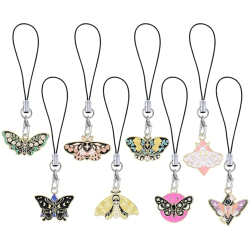 BEEFLYING 8 Stück süße Handyanhänger Kawaii Gothic-Katzen-Charms-Riemen ästhetische Y2K-Handyanhänger Zubehör für Tasche Schlüsselanhänger Airpods Kamera Geldbörse Dekor BEEFLYING 8 Stück süße Handyanhänger Kawaii Gothic-Katzen-Charms-Riemen ästhetische Y2K-Handyanhänger Zubehör für Tasche Schlüsselanhänger Airpods Kamera Geldbörse Dekor von BEEFLYING