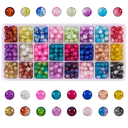 BEEFLYING 8mm Spray Painted Crackle Glasperlen Lose Mischfarbe Pony Perlen Runde Spacer Perlen Für Armband Halskette Schmuckherstellung Zubehör BEEFLYING 8mm Spray Painted Crackle Glasperlen Lose Mischfarbe Pony Perlen Runde Spacer Perlen Für Armband Halskette Schmuckherstellung Zubehör von BEEFLYING