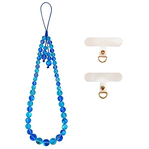 BEEFLYING Handschlaufen aus Kristallsteinperlen für Handy, handgefertigt, Anti-Verlust-Lanyard-Seil zum Aufhängen von Handys (Cyan) von BEEFLYING