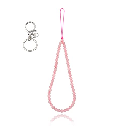 BEEFLYING Naturstein-Handschlaufen für Mobiltelefone, Rosenquarz-Edelsteinperlen, Handy-Anhänger, handgefertigt, Anti-Verlust-Lanyard-Kordel BEEFLYING Naturstein-Handschlaufen für Mobiltelefone, Rosenquarz-Edelsteinperlen, Handy-Anhänger, handgefertigt, Anti-Verlust-Lanyard-Kordel von BEEFLYING