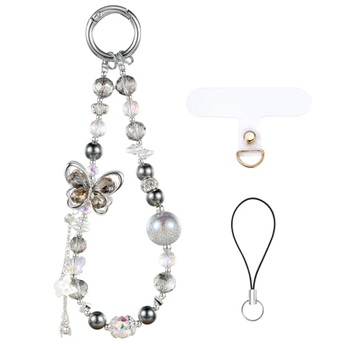 BEEFLYING Schwarzer Perlen-Handyanhänger Charmband Niedliches Telefon-Lanyard Handgemachter Schmetterlings-Perlen-Handgelenkstrap Für Frauen & Mädchen, Süßes Handyhüllen-Taschen-Zubehör BEEFLYING Schwarzer Perlen-Handyanhänger Charmband Niedliches Telefon-Lanyard Handgemachter Schmetterlings-Perlen-Handgelenkstrap Für Frauen & Mädchen, Süßes Handyhüllen-Taschen-Zubehör von BEEFLYING