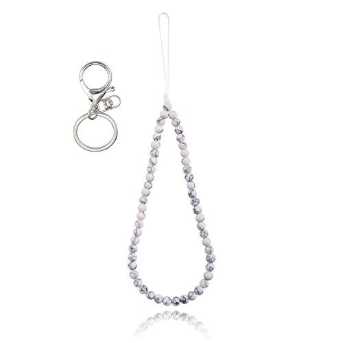BEEFLYING Stone Phone Lanyard Handschlaufen Telefonanhänger aus synthetischen türkisfarbenen Edelsteinperlen, handgefertigt, Anti-Verlust-Lanyard-Kordel BEEFLYING Stone Phone Lanyard Handschlaufen Telefonanhänger aus synthetischen türkisfarbenen Edelsteinperlen, handgefertigt, Anti-Verlust-Lanyard-Kordel von BEEFLYING