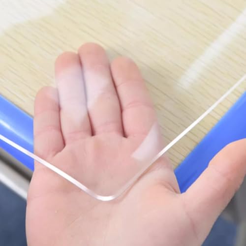 Tischmatte Tischfolie 1.5mm Transparent Klar Tischdecke Tischschutz PVC Schreibtischunterlage Breite 30–160cm, Länge 30–260cm Essmatten (Color : Thick 1.5mm/0.06", Size : 30x70cm) von BEEGMA