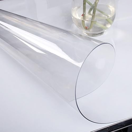 Transparent Tischschutz PVC Tischdecke Kratzfest Wasserdicht Durchsichtige Matte 1.5mm Dicke Schreibtischunterlage Tischdecken 50x130cm 40x140cm 70x120cm 80x150cm (Color : Thick 1.5mm/0.06", Size : von BEEGMA