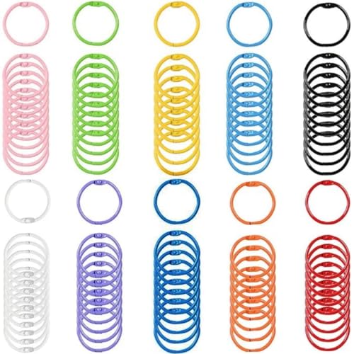 BEEK 100 Stück Buchbinderinge aus Metall, 20 mm, Binderinge für Ordner, Ordner, Schlüsselanhänger, purple BEEK 100 Stück Buchbinderinge aus Metall, 20 mm, Binderinge für Ordner, Ordner, Schlüsselanhänger, purple von BEEK