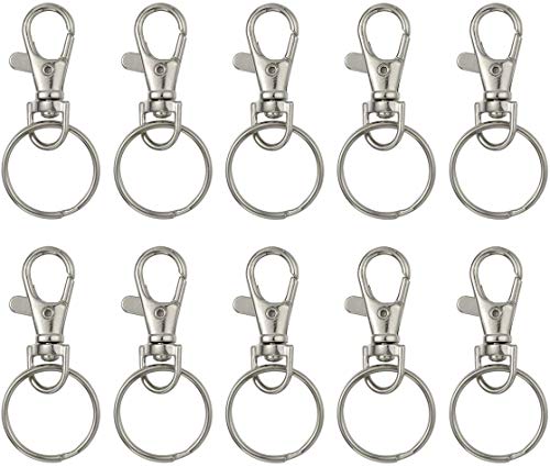 Metal Swivel Lobster Hooks, 30 Pieces Rotating Lobster Clasps Carabiner Hook Clips and Key Rings for Bags, Crafts, Jewellery Making (55 mm x 25 mm) von BEEK