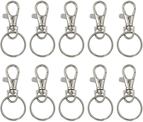 Metal Swivel Lobster Hooks, 30 Pieces Rotating Lobster Clasps Carabiner Hook Clips and Key Rings for Bags, Crafts, Jewellery Making (55 mm x 25 mm) Metal Swivel Lobster Hooks, 30 Pieces Rotating Lobster Clasps Carabiner Hook Clips and Key Rings for Bags, Crafts, Jewellery Making (55 mm x 25 mm) von BEEK