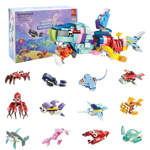 BEELUKY Mitgebsel Kindergeburtstag Gastgeschenke 12 Pack Mini Bausteine Set Meerestiere Konstruktionsspielzeug Geburtstag Party Geschenke Kinder 4-12 Jahre Mädchen Jungen BEELUKY Mitgebsel Kindergeburtstag Gastgeschenke 12 Pack Mini Bausteine Set Meerestiere Konstruktionsspielzeug Geburtstag Party Geschenke Kinder 4-12 Jahre Mädchen Jungen von BEELUKY