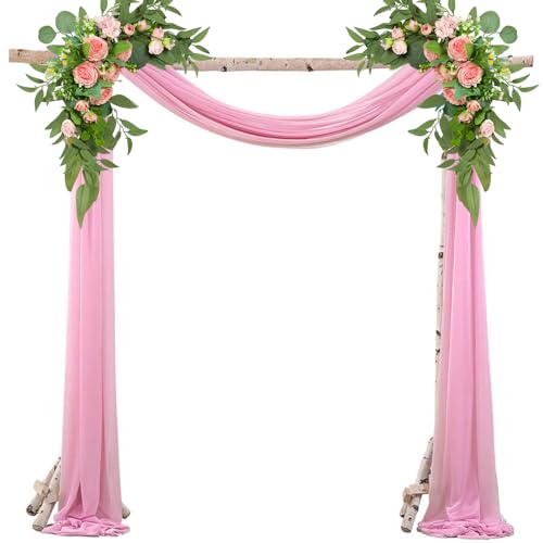 BEELUKY Querbehang Freihanddeko Hellrosa 75 x 800cm Hochzeit Vorhang Hochzeitsbogen Gardinen mit 22 m Satinband Querbehang Transparente Kulissenvorhänge für Hochzeit Deko Fotografie Party BEELUKY Querbehang Freihanddeko Hellrosa 75 x 800cm Hochzeit Vorhang Hochzeitsbogen Gardinen mit 22 m Satinband Querbehang Transparente Kulissenvorhänge für Hochzeit Deko Fotografie Party von BEELUKY