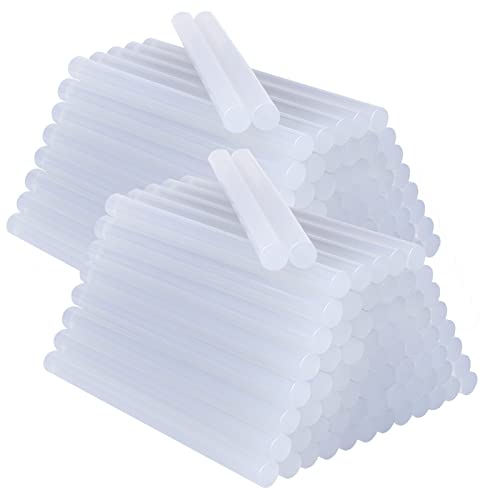 BEEWAY Heißklebesticks, 125 Stück 7mm x 100mm Transparente Klebesticks Schnelltrocknend für Heißklebepistole, Schmelzklebesticks A+, SGS Genehmigt von BEEWAY