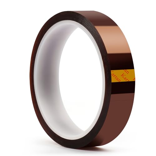 BEEYUIHF Hitzebeständiges Klebeband, 20mm x 33m/108ft, Hohe Temperaturbeständigkeit Hochtemperaturband, Hitzebeständiges Polyimid-Band Gold das klebrig ist zum Abdecken und Löten (1 Stücke) von BEEYUIHF