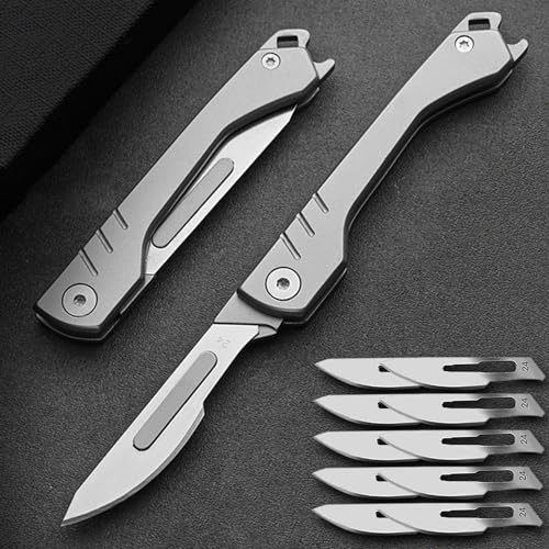 BEFUNC Klappmesser, Skalpell Schlüsselanhänger Messer, Mini Taschenmesser mit10 auswechselbare Klingen Figur #23, Edelstahl Outdoor Messer, Zweihand Klappmesser BEFUNC Klappmesser, Skalpell Schlüsselanhänger Messer, Mini Taschenmesser mit10 auswechselbare Klingen Figur #23, Edelstahl Outdoor Messer, Zweihand Klappmesser von BEFUNC