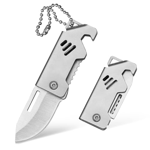 BEFUNC Schlüsselanhänger Messer, Klappmesser Klein, Mini Taschenmesser, Edelstahl Outdoor Messer, Zweihand Klappmesser Multifunktionsmesser, Geschenk für Männer Frauen BEFUNC Schlüsselanhänger Messer, Klappmesser Klein, Mini Taschenmesser, Edelstahl Outdoor Messer, Zweihand Klappmesser Multifunktionsmesser, Geschenk für Männer Frauen von BEFUNC