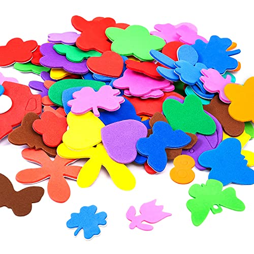 BEIIEB 7 Beutel Schaumstoff-Aufkleber für Kinder, selbstklebendes Papier, Scrapbooking, Bastelzubehör, dekorative Collagen für Kinder, verschiedene Farben von BEIIEB