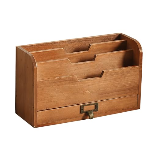 BEIJIALY Schreibtisch-Organizer, Aufbewahrungsregal, Holz-Schreibtisch-Organizer mit Schublade, Schreibtisch-Aktenordner, Dokumenten-Organizer, Posthalter, Sortierer zur Aufbewahrung von Briefmarken, BEIJIALY Schreibtisch-Organizer, Aufbewahrungsregal, Holz-Schreibtisch-Organizer mit Schublade, Schreibtisch-Aktenordner, Dokumenten-Organizer, Posthalter, Sortierer zur Aufbewahrung von Briefmarken, von BEIJIALY