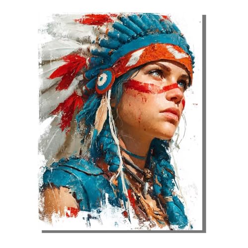 BEIJUYHU 5D DIY Diamond Painting Set Indianer Diamant Painting Kinder, Frau Full Drill Bastelset für Erwachsene, Diamant Kunst Bilder Mosaic Stickerei für Home Wand Dekor 60x80 cm BJHF446 BEIJUYHU 5D DIY Diamond Painting Set Indianer Diamant Painting Kinder, Frau Full Drill Bastelset für Erwachsene, Diamant Kunst Bilder Mosaic Stickerei für Home Wand Dekor 60x80 cm BJHF446 von BEIJUYHU