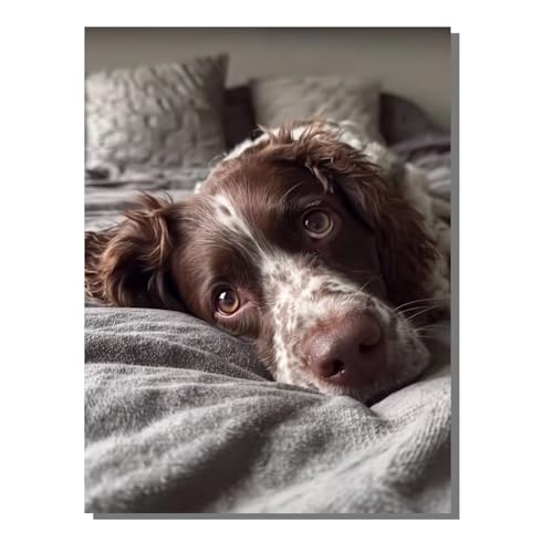 BEIJUYHU 5D DIY Diamond Painting Set Tier Diamant Painting Kinder, Hund Full Drill Bastelset für Erwachsene, Diamant Kunst Bilder Mosaic Stickerei für Home Wand Dekor 80x100 cm BJHF956 von BEIJUYHU