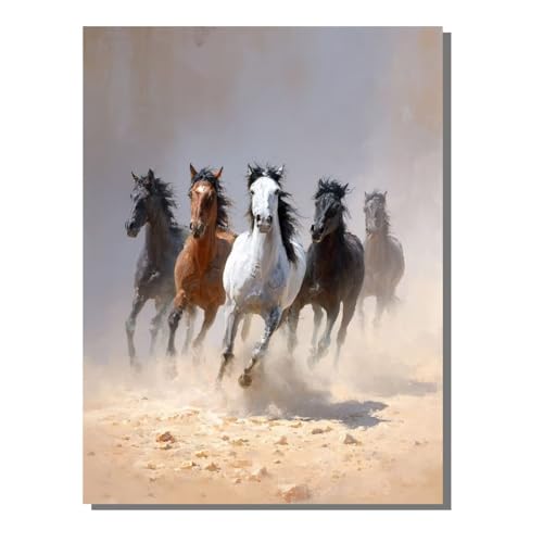 BEIJUYHU 5D Diamant Painting Kit Tier Diamond Painting Kinder DIY Set, Pferd Full Drill Bastelset für Erwachsene, Diamant Kunst Bilder Mosaic Stickerei für Home Wand Dekor 50 x 70 cm BJHF418 von BEIJUYHU