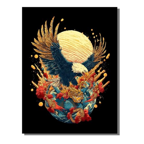 BEIJUYHU Adler 5D Diamond Painting Erwachsene Drachen Full Drill Diamant Painting Kinder Bilder, DIY Mosaic Bastelset für Erwachsene, Diamant Malerei Stickerei Groß für Home Decor 40x50cm BJHF419 BEIJUYHU Adler 5D Diamond Painting Erwachsene Drachen Full Drill Diamant Painting Kinder Bilder, DIY Mosaic Bastelset für Erwachsene, Diamant Malerei Stickerei Groß für Home Decor 40x50cm BJHF419 von BEIJUYHU