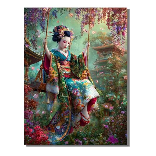 BEIJUYHU Diamond Painting Geisha Diamond Painting Erwachsene Groß XXL 60x80 cm Frau Full drill Daiment Malerei Erwachsene, 5D Diamant Art Mosaic Stickerei Bastelset Geschenk für Home Decor BJHF443 von BEIJUYHU