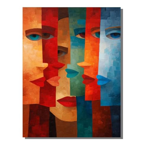 BEIJUYHU Diamond Painting Kinder Abstrakt 5D Diamond Painting Gesicht Bilder DIY Full drill Crystal Strass Stickerei Mosaic Diamant Malerei Bastelset Geeignet Geschenk und Wanddeko 80x100 cm BJHF494 von BEIJUYHU
