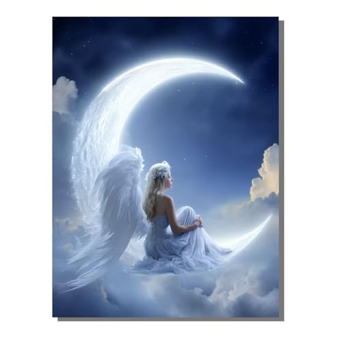 BEIJUYHU Engel Diamond Painting Erwachsene Groß XXL Mond 5D Full Drill Diamant Painting Bilder, DIY Mosaic Bastelset für Kinder und Erwachsene, Diamant Malerei Stickerei Home Decor 60x80 cm BJHF467 BEIJUYHU Engel Diamond Painting Erwachsene Groß XXL Mond 5D Full Drill Diamant Painting Bilder, DIY Mosaic Bastelset für Kinder und Erwachsene, Diamant Malerei Stickerei Home Decor 60x80 cm BJHF467 von BEIJUYHU