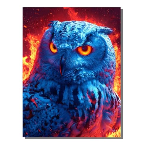 BEIJUYHU Eule 5D Diamond Painting Erwachsene Groß 80x100 cm - Tier Full Drill Diamant Painting Bilder, DIY Mosaic Bastelset für Kinder, Diamant Kunst Malerei Stickerei für Home Wand Decor BJHF955 von BEIJUYHU