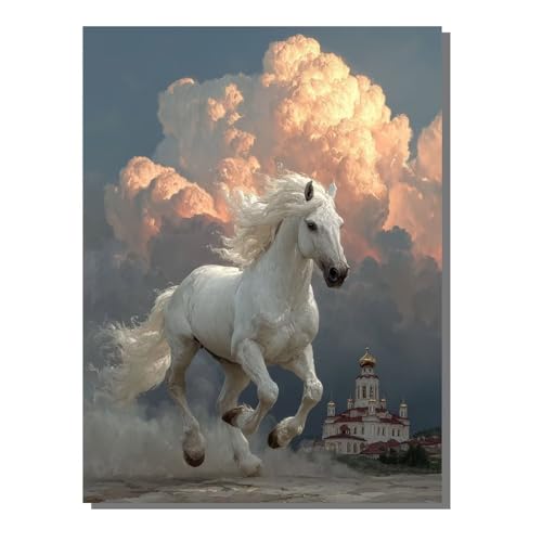 BEIJUYHU Pferd 5D Diamond Painting Erwachsene Tier Full Drill Diamant Painting Kinder Bilder, DIY Mosaic Bastelset für Erwachsene, Diamant Malerei Stickerei Groß für Home Decor 50 x 70 cm BJHF399 von BEIJUYHU