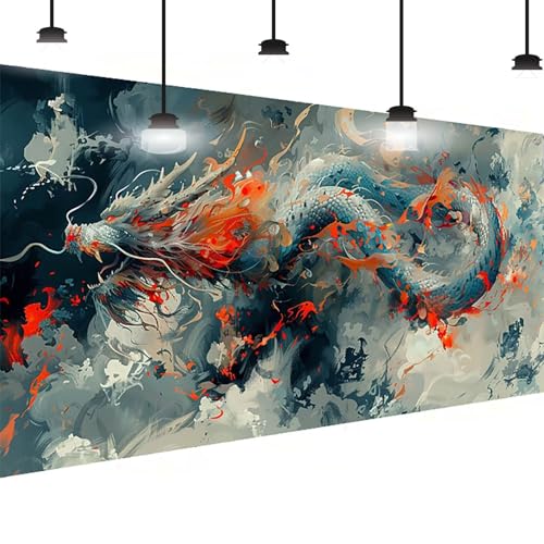 Diamond Painting Drachen Diamant Painting Bilder Erwachsene Groß DlY Diamant Art Kinder, Full Drill Diamond Malerei Tier 5D Edelstein Kunst Malerei Stickerei Mosaic Bastelset Decor 40 X 80cm 6-L4 von BEIJUYHU