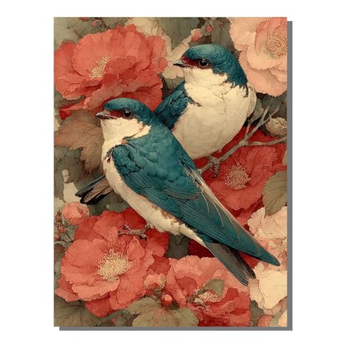 Diamond Painting Set Vogel Diamant Painting Bilder Erwachsene Groß DlY Art Kinder Full Drill Diamond Malerei Blume 5D Diamant Kunst Malerei Stickerei Mosaic Bastelset Home Decor 80x100 cm BJHF441 von BEIJUYHU