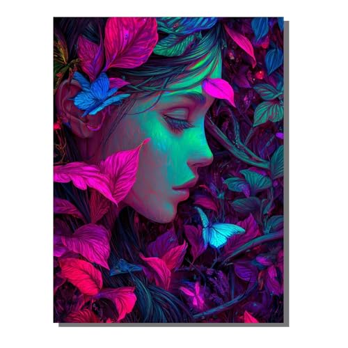 Schmetterling 5D Diamond Painting Erwachsene Groß 80x100 cm - Gesicht Full Drill Diamant Painting Bilder, DIY Mosaic Bastelset für Kinder, Diamant Kunst Malerei Stickerei für Home Wand Decor BJHF465 von BEIJUYHU