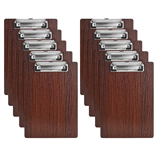 10 Stück klemmbrett Holz A5 Dunkelbraun Zwischenablage Schreibbrett Holz Clipboard für Krankenhaus, Schule, Zuhause, Büro von BEIMEIII