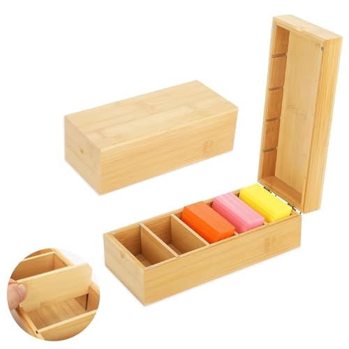 A8 Aarteikarten Box Karteikasten Holz mit Deckel 22.2cm*9.5cm*7cm Karteikarten Holz Vokabelbox Lernkarteibox Holz für Büro Schulen und Heim （Karteikarten Nicht im Enthalten） von BEIMEIII