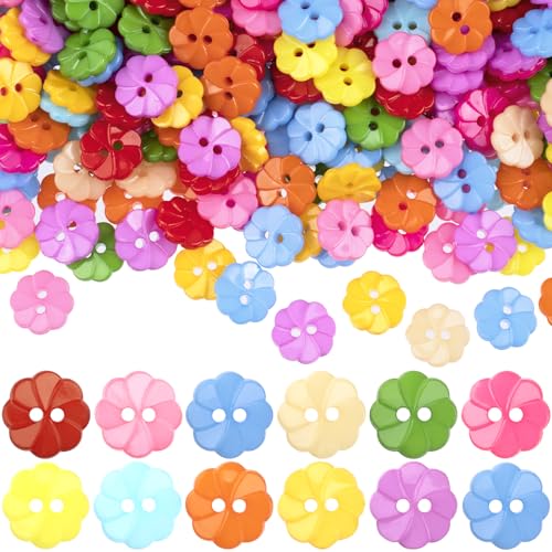 BEIQIYA 300 Stück Blumenknöpfe, Frühlingsharz, Blumenform, 2 Löcher, dekoratives Kunststoff-Zubehör zum Nähen, Kleidung, Zubehör, Basteln, Scrapbooking, Dekoration, bunt BEIQIYA 300 Stück Blumenknöpfe, Frühlingsharz, Blumenform, 2 Löcher, dekoratives Kunststoff-Zubehör zum Nähen, Kleidung, Zubehör, Basteln, Scrapbooking, Dekoration, bunt von BEIQIYA
