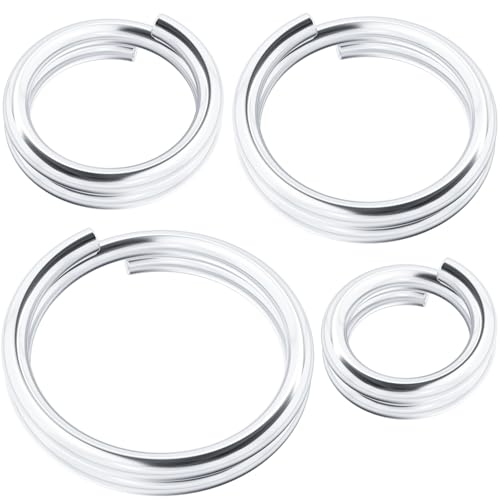 BEIQIYA 4 Stück 925 Sterling Silber Split Bindering, 4/5/6/8 mm Doppelschlaufen, runde Binderinge, kleine Schmuck-Verschlüsse für Halsketten, Armbänder, Ohrringe, Schmuckherstellung von BEIQIYA