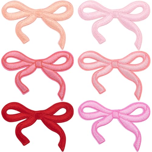 BEIQIYA 6 x Schleifen-Aufnäher zum Aufbügeln, Mini-Schleife, bestickt, mehrfarbig, niedliche Stickerei, Schleife, zum Aufnähen auf Hut, Kleidung, Schuhe, Jeans, Hemd, Jacken, Rucksäcke BEIQIYA 6 x Schleifen-Aufnäher zum Aufbügeln, Mini-Schleife, bestickt, mehrfarbig, niedliche Stickerei, Schleife, zum Aufnähen auf Hut, Kleidung, Schuhe, Jeans, Hemd, Jacken, Rucksäcke von BEIQIYA