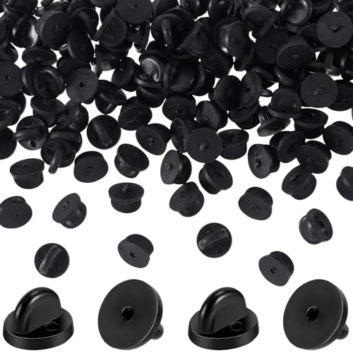 BEIQIYA 80 Stück PVC-Gummi-Anstecknadeln, Anstecknadelhalter für Männer und Frauen, Brosche, Abzeichen, Krawattennadeln, Abzeichen, Ersatzverschlüsse für Hüte, Jacken, Taschen, Uniformen, Schwarz BEIQIYA 80 Stück PVC-Gummi-Anstecknadeln, Anstecknadelhalter für Männer und Frauen, Brosche, Abzeichen, Krawattennadeln, Abzeichen, Ersatzverschlüsse für Hüte, Jacken, Taschen, Uniformen, Schwarz von BEIQIYA