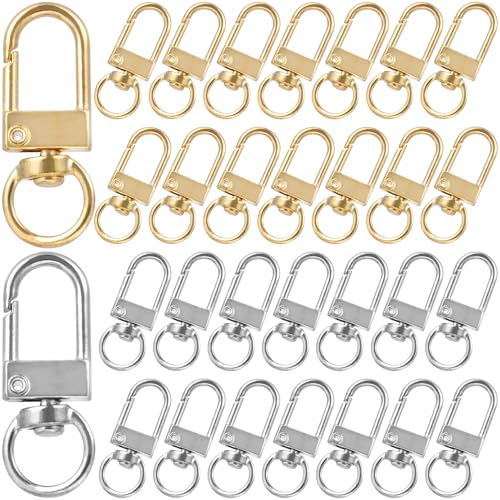 BEIQIYA Karabinerhaken mit Drehgelenk, Legierung, Karabinerhaken, Mini-Drehgelenk, für Rucksäcke, Handtaschen, Geldbörsen, Schmuckherstellung, Gold und Silber, 28 Stück BEIQIYA Karabinerhaken mit Drehgelenk, Legierung, Karabinerhaken, Mini-Drehgelenk, für Rucksäcke, Handtaschen, Geldbörsen, Schmuckherstellung, Gold und Silber, 28 Stück von BEIQIYA