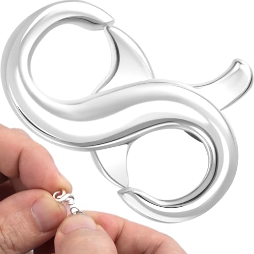 BEIQIYA Karabinerverschlüsse mit doppelter Öffnung, 925er-Sterlingsilber, Schmuckverschlüsse für Schmuckherstellung, Halsketten-Armband-Verlängerung, DIY-Zubehör für Frauen von BEIQIYA